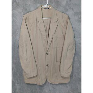 Duluth Trading Blazer Mens Large Tall Beige Safari Jacket Presentation Twill